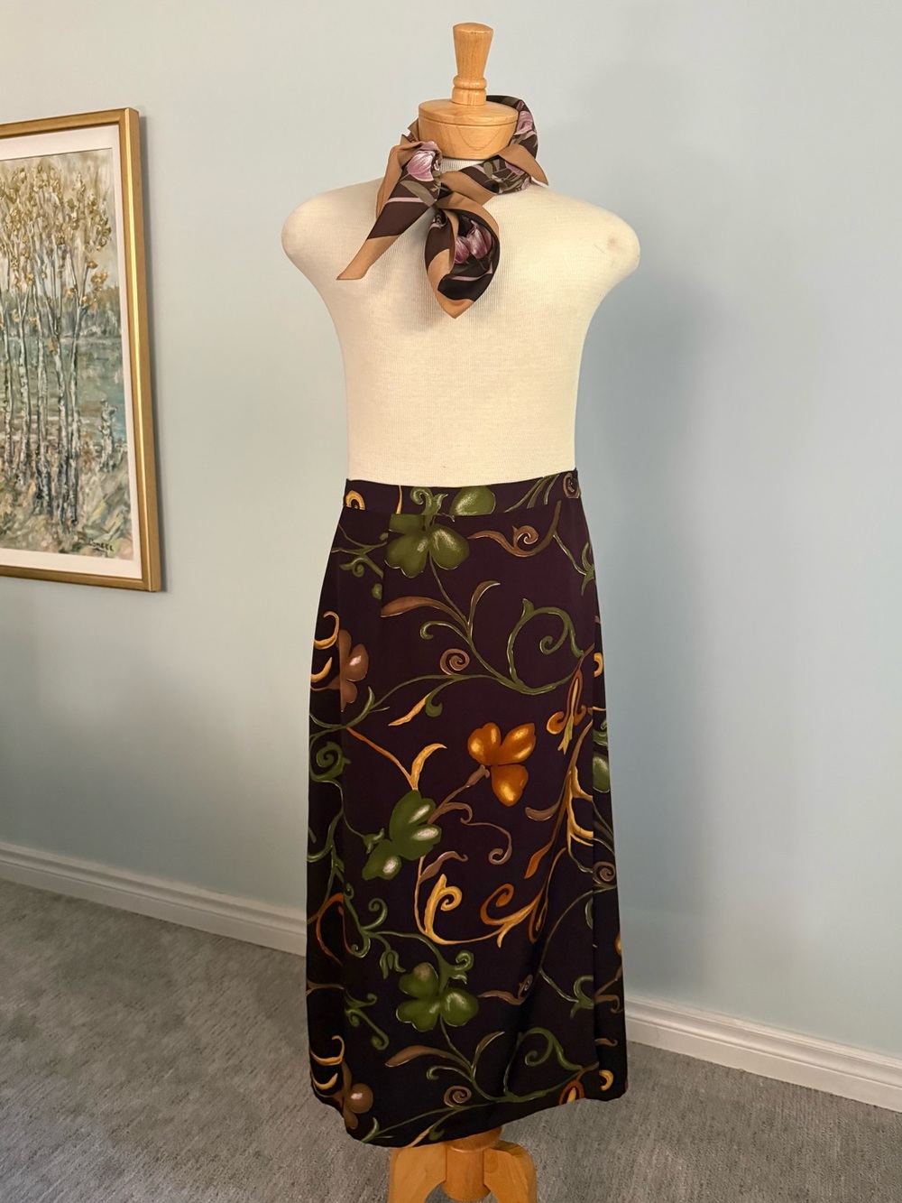 Scorpio Vintage Floral Wrap Skirt Size 20 Made in Canada